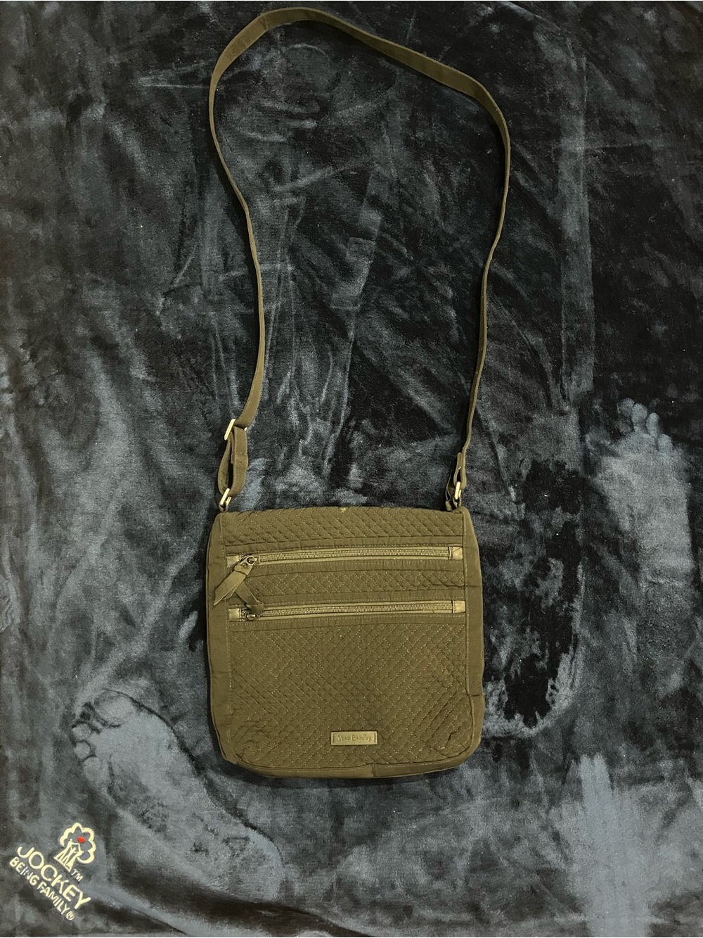 Vera Bradley Olive Quilted Small Crossbody Messenger